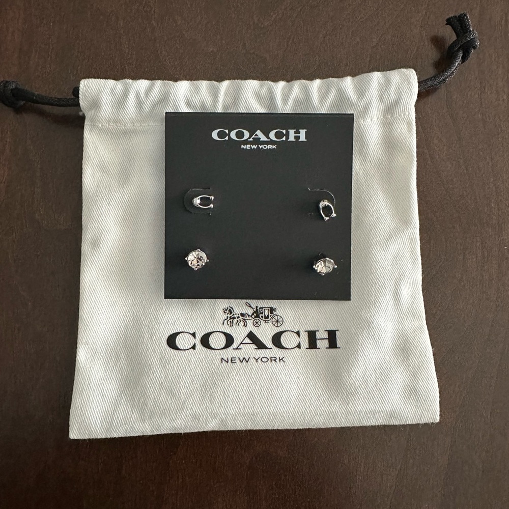 Authentic NWT / never used coach signature earrings - two pair